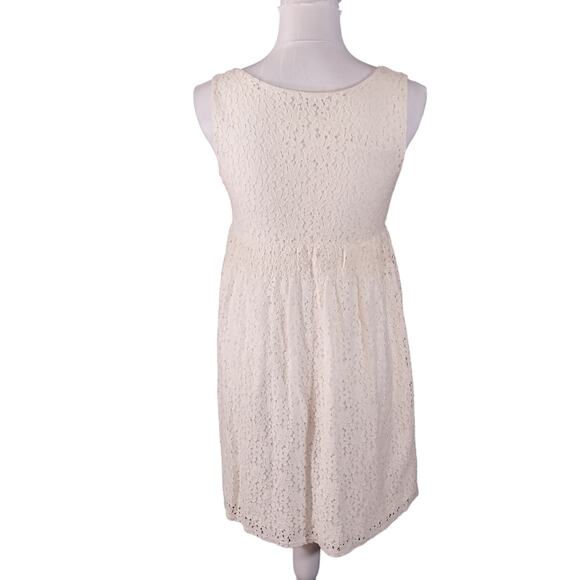 ANN TAYLOR LOFT! LUXE CREAM LACE, EMBROIDERY & CROCHET EMBELLISHED DRESS! SZ 2P - Picture 5 of 8